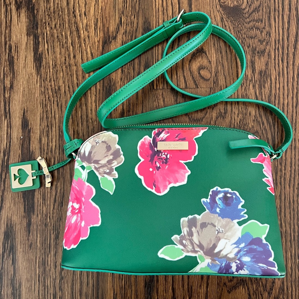 Kate Spade Green Floral Crossbody Bag